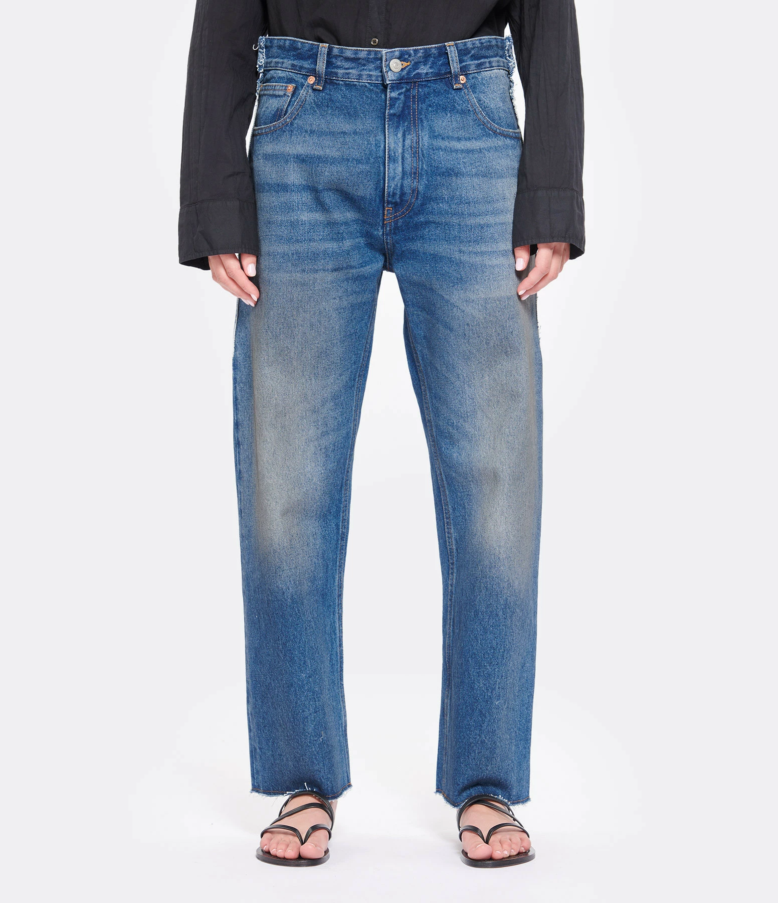 MM6 Maison Margiela Pantalon Denim Coton Bleu Moyen – Image 4