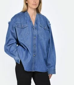 MM6 Maison Margiela Chemise Denim Coton Bleu 9 MM6 Maison Margiela Chemise Denim Coton Bleu -Boutique de vente ZIMMERMANN mm6s5 look20230215 111