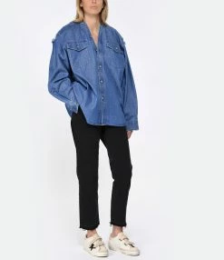MM6 Maison Margiela Chemise Denim Coton Bleu 10 MM6 Maison Margiela Chemise Denim Coton Bleu -Boutique de vente ZIMMERMANN mm6s5 look20230215 113