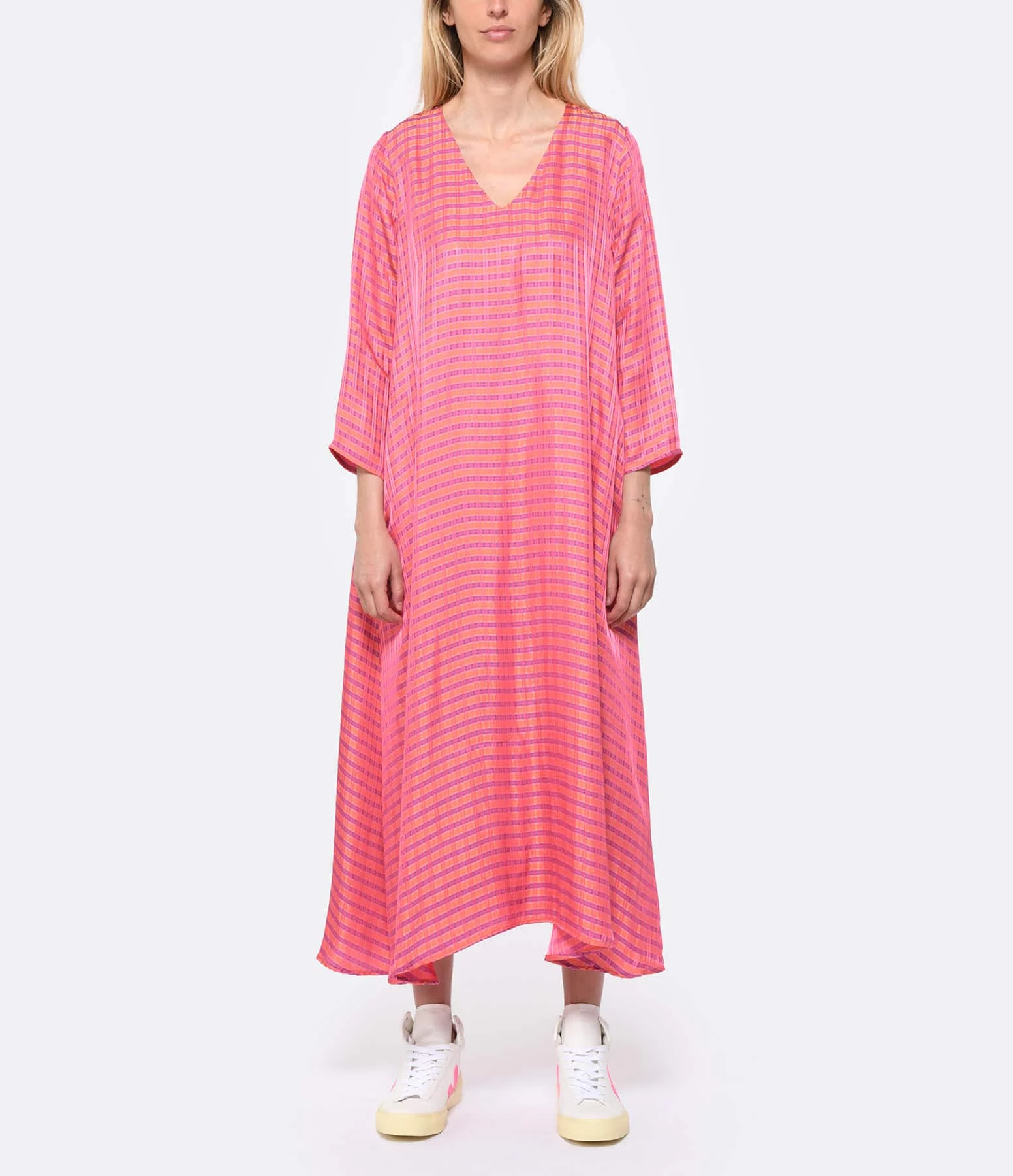 Modetrotter Robe Mado Villani Carreaux Orange – Image 3