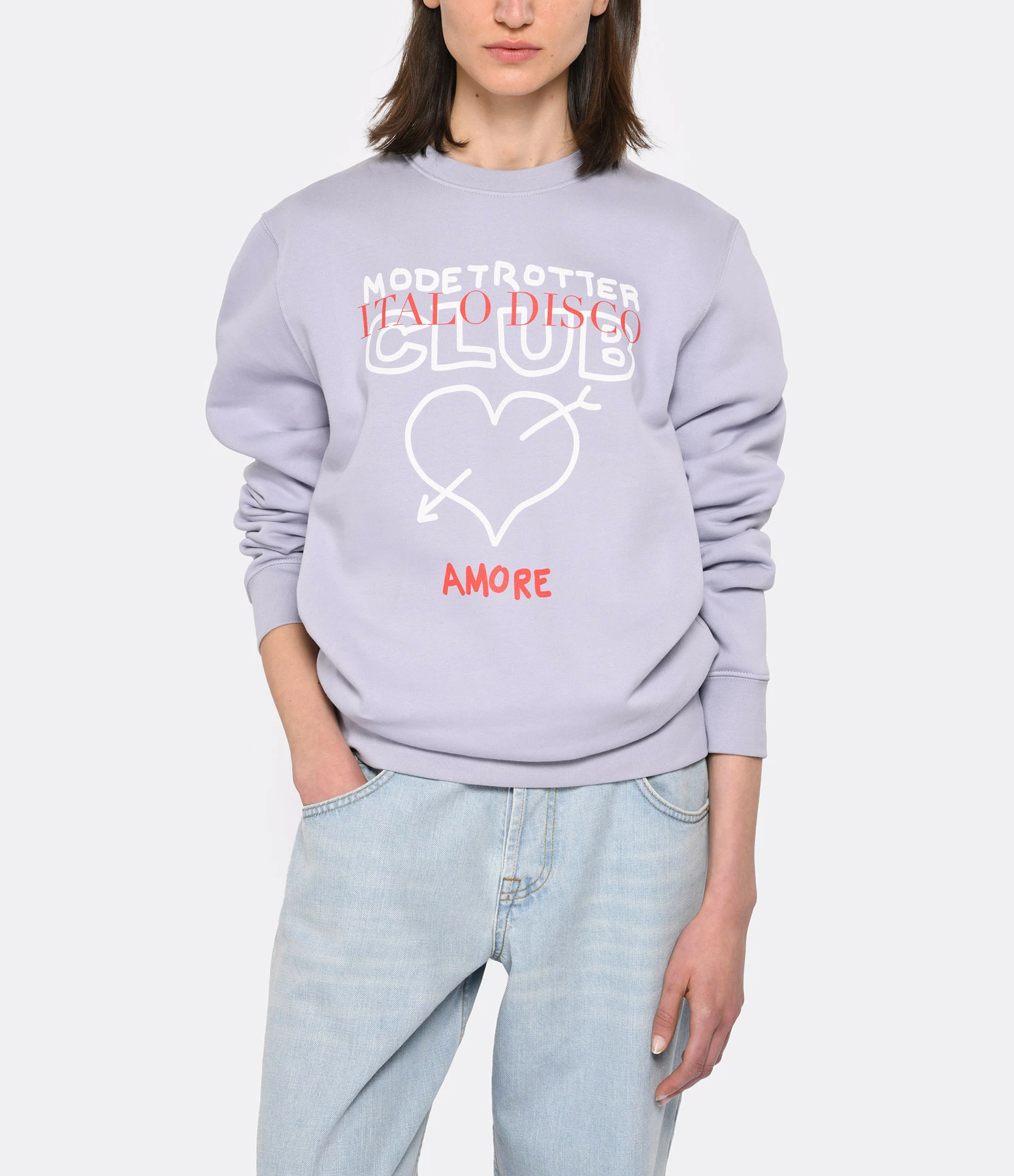 Modetrotter Sweatshirt Tom Horade Sérigraphie Coton Lila – Image 3