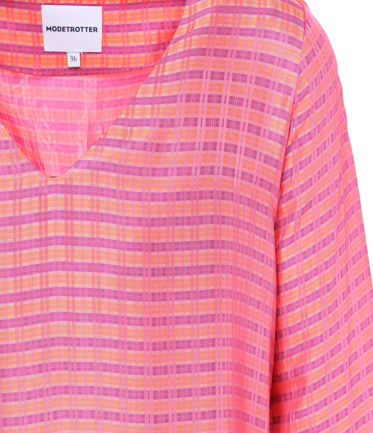 Modetrotter Robe Mado Villani Carreaux Orange – Image 2