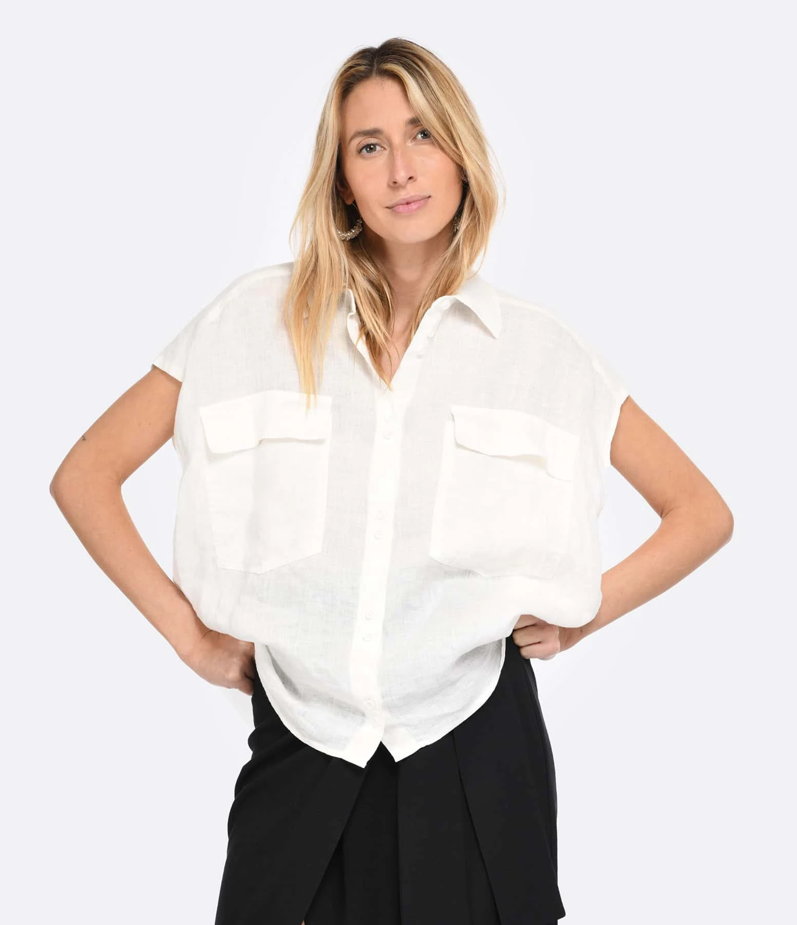 Momoni Chemise Winnie Lin Blanc 5 Momoni Chemise Winnie Lin Blanc – Image 3