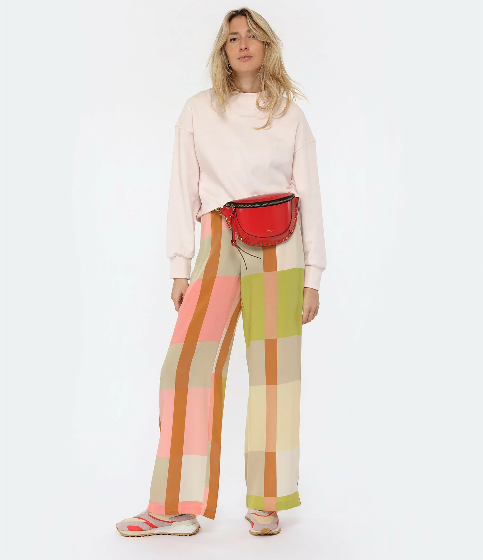 Momoni Pantalon Baccarat Soie Rose Jaune – Image 6