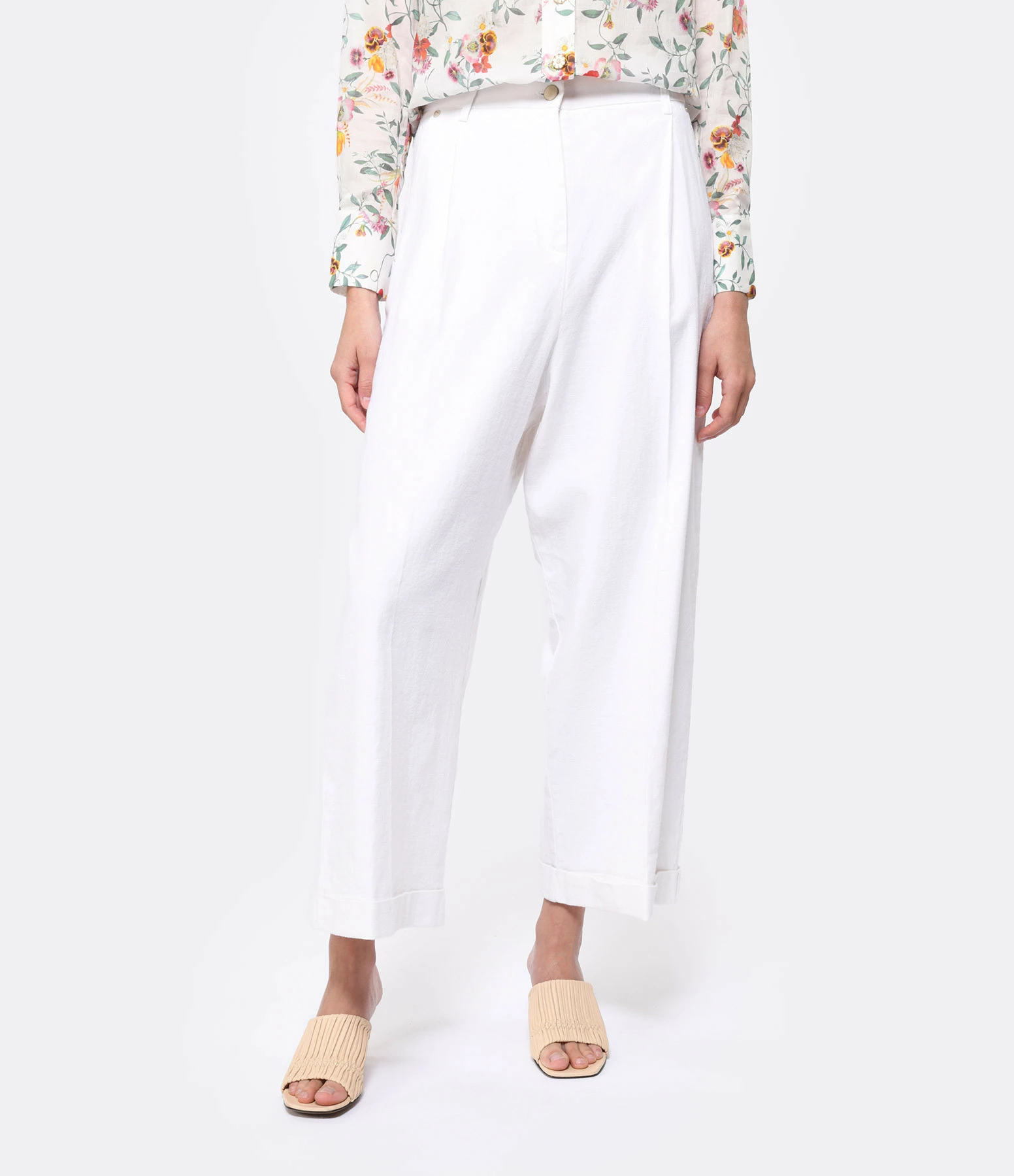 Momoni Pantalon Grecale Blanc – Image 3
