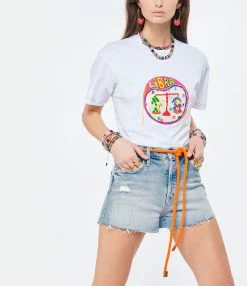 MOTHER Short The Tomcat Kick Fray Denim True Confession 18 MOTHER Short The Tomcat Kick Fray Denim True Confession -Boutique de vente ZIMMERMANN mothe look20220125 42