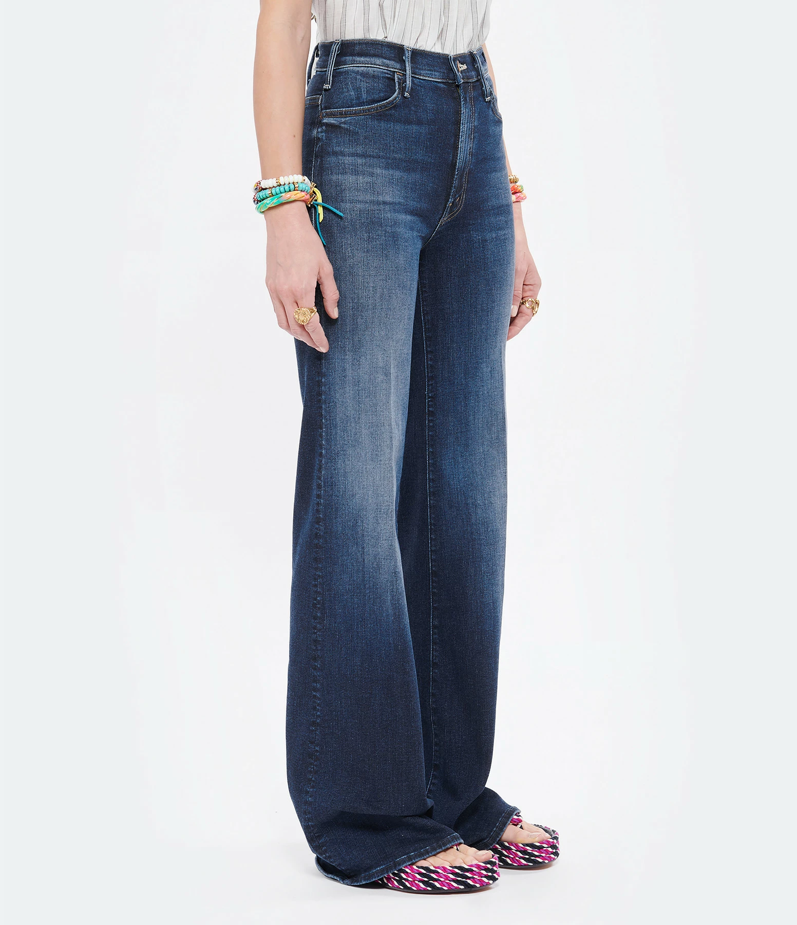 MOTHER Jean The Hustler Roller Heel Denim High Fidelity – Image 4