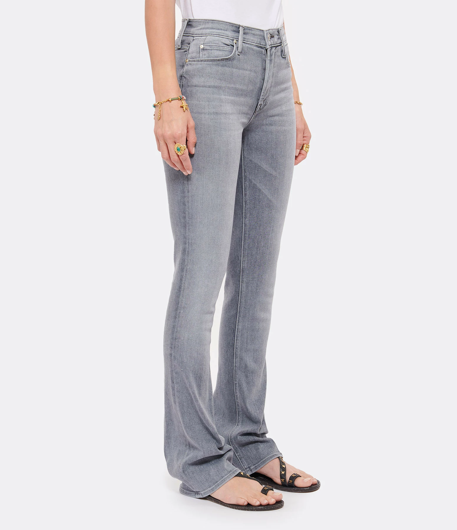 MOTHER Jean The Runaway Skinny Flare Denim Daytona Nights – Image 4