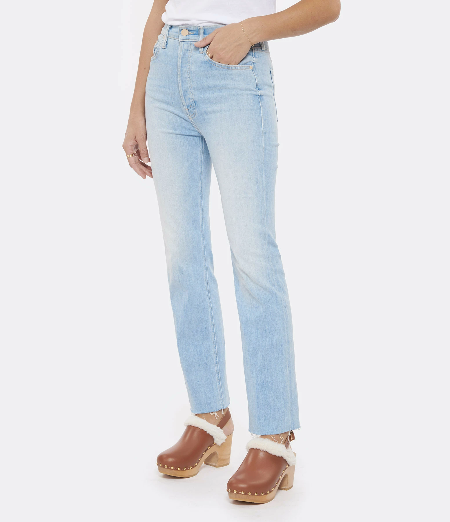 MOTHER Jean The Tripper Ankle Fray Coton Island Time – Image 4