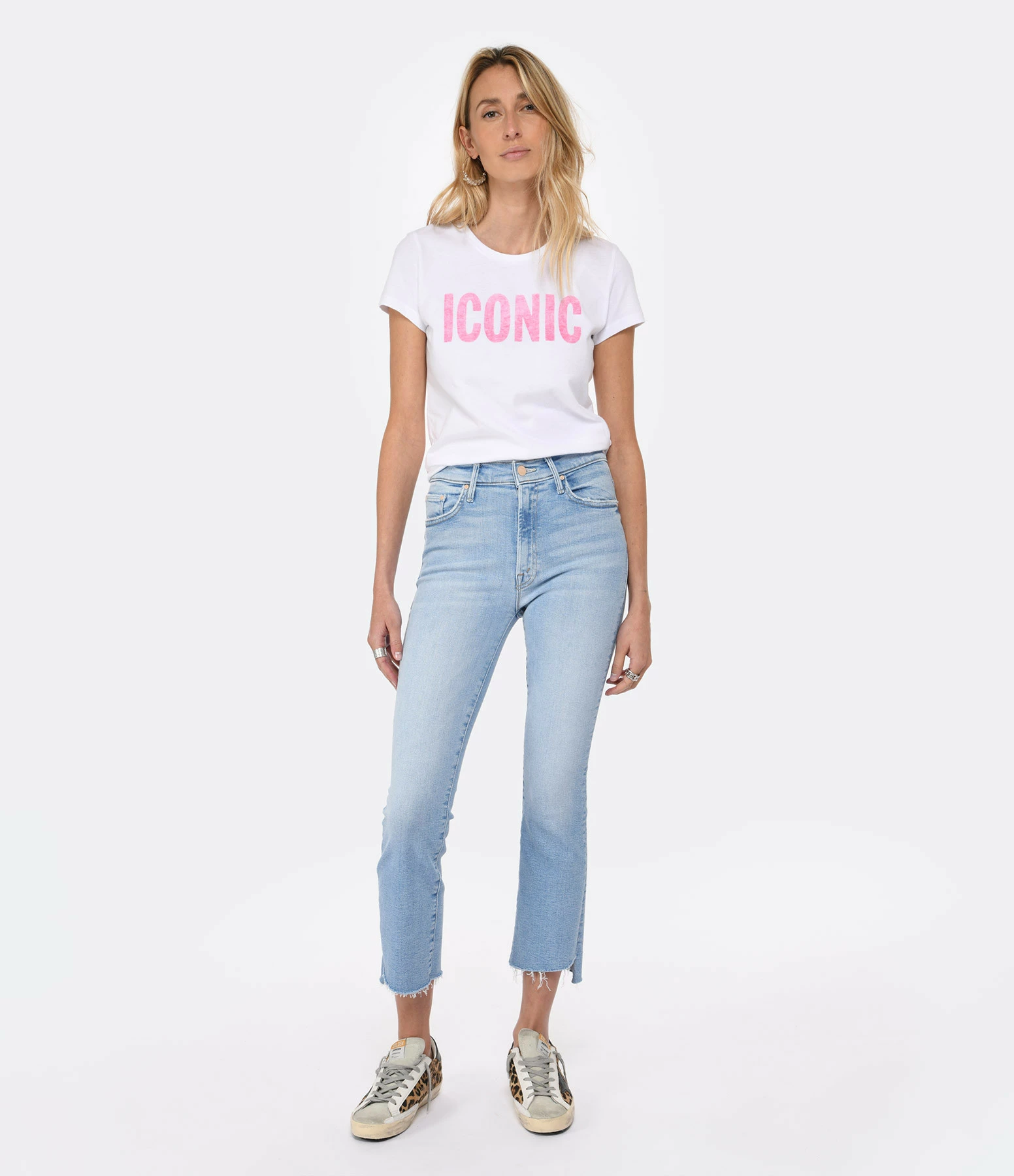 MOTHER Jean The Insider Crop Step Fray Denim Bleu Limited – Image 3