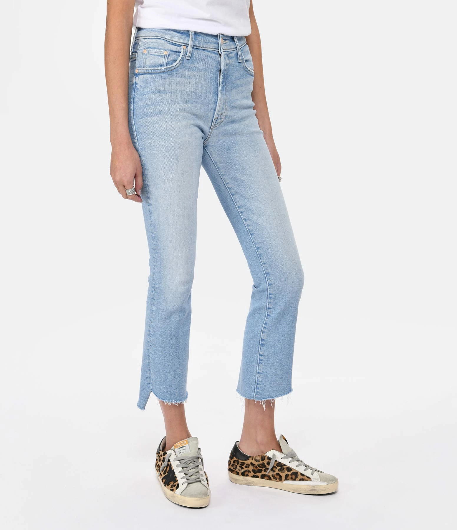 MOTHER Jean The Insider Crop Step Fray Denim Bleu Limited – Image 4
