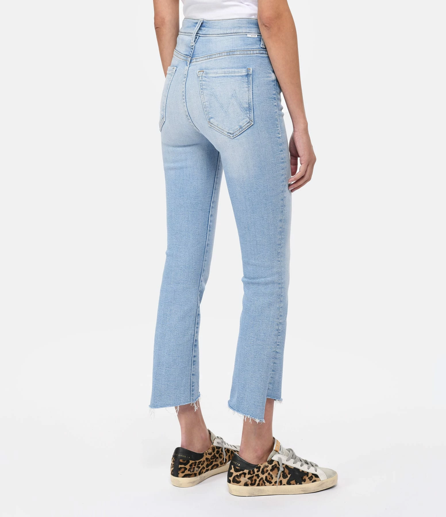 MOTHER Jean The Insider Crop Step Fray Denim Bleu Limited – Image 5