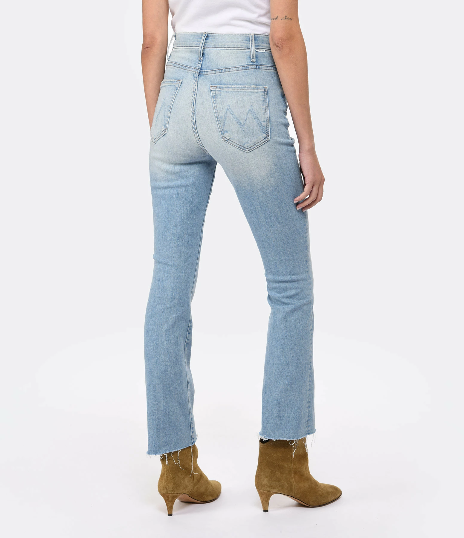 MOTHER Jean The Hustler Ankle Fray Denim Bleu Crossroads – Image 5