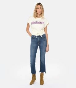 MOTHER Jean Insider Crop Step Fray Jean Denim Bleu Girl Crush -Boutique de vente ZIMMERMANN mothe look20230111 465