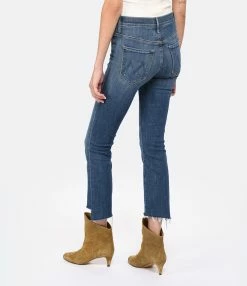 MOTHER Jean Insider Crop Step Fray Jean Denim Bleu Girl Crush -Boutique de vente ZIMMERMANN mothe look20230111 471