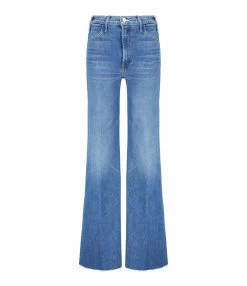 MOTHER Jean The Hustler Roller Heel Fray Superior Denim Bleu Perfect Drug