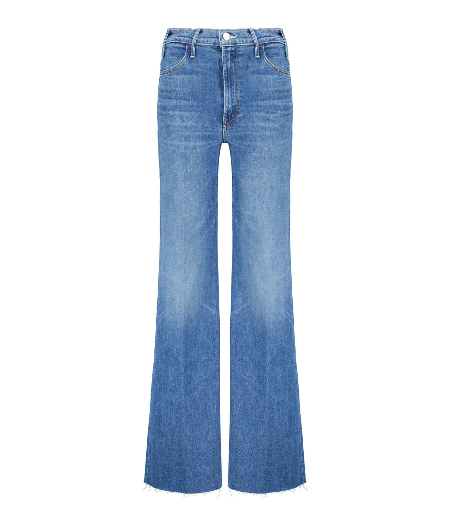 MOTHER Jean The Hustler Roller Heel Fray Superior Denim Bleu Perfect Drug