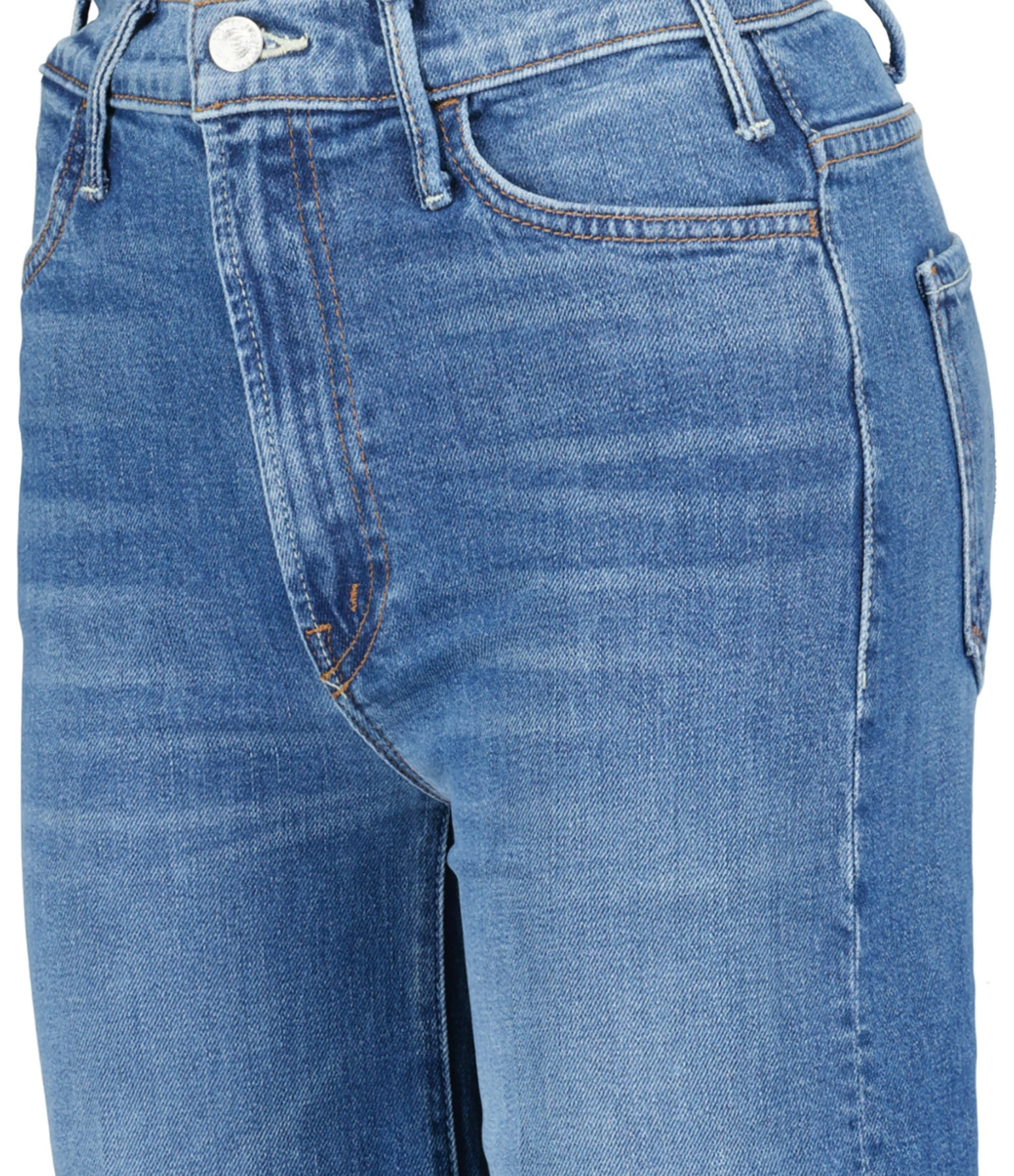 MOTHER Jean The Hustler Roller Heel Fray Superior Denim Bleu Perfect Drug – Image 2