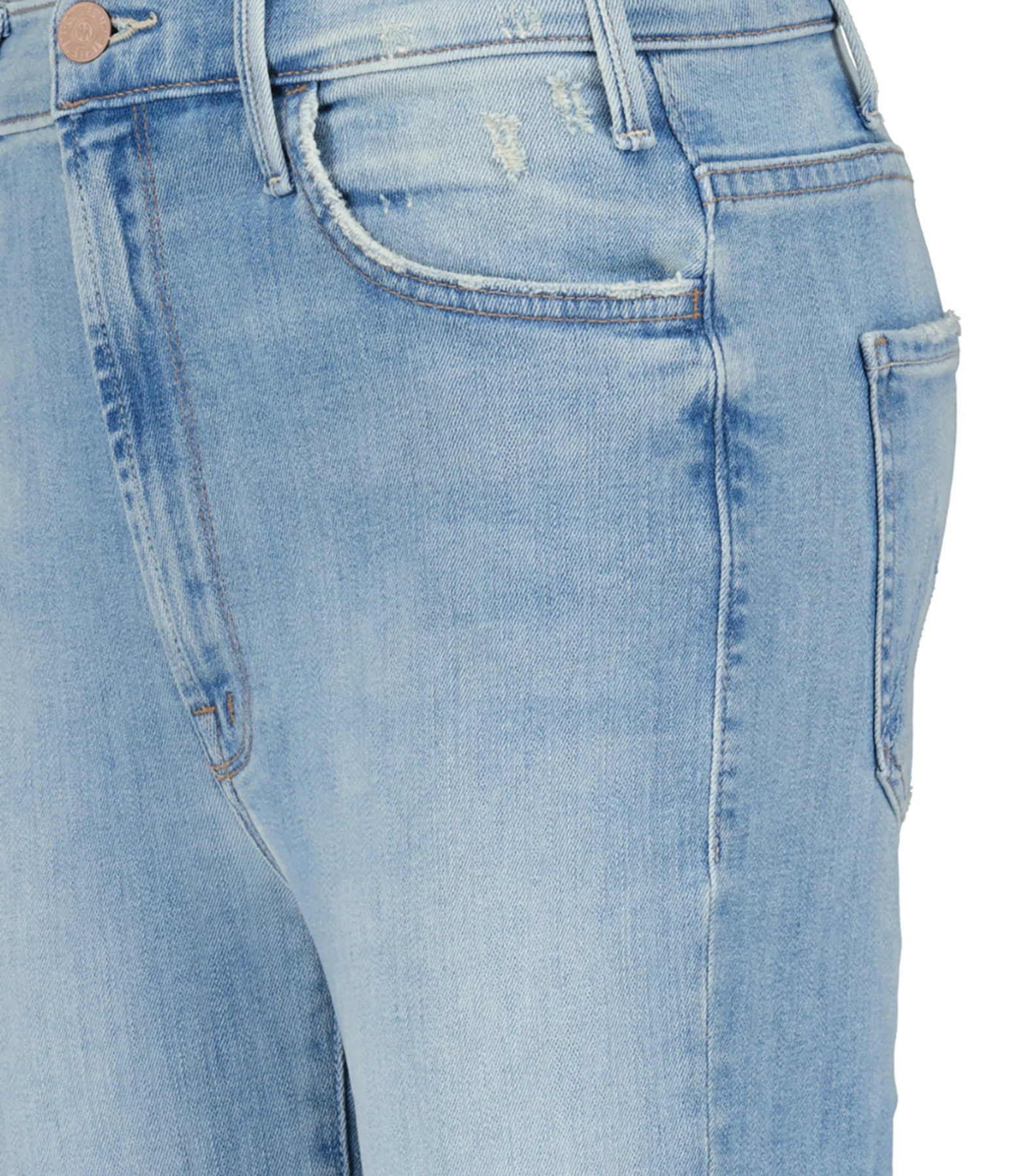 MOTHER Jean The Hustler Ankle Fray Denim Bleu Crossroads – Image 2