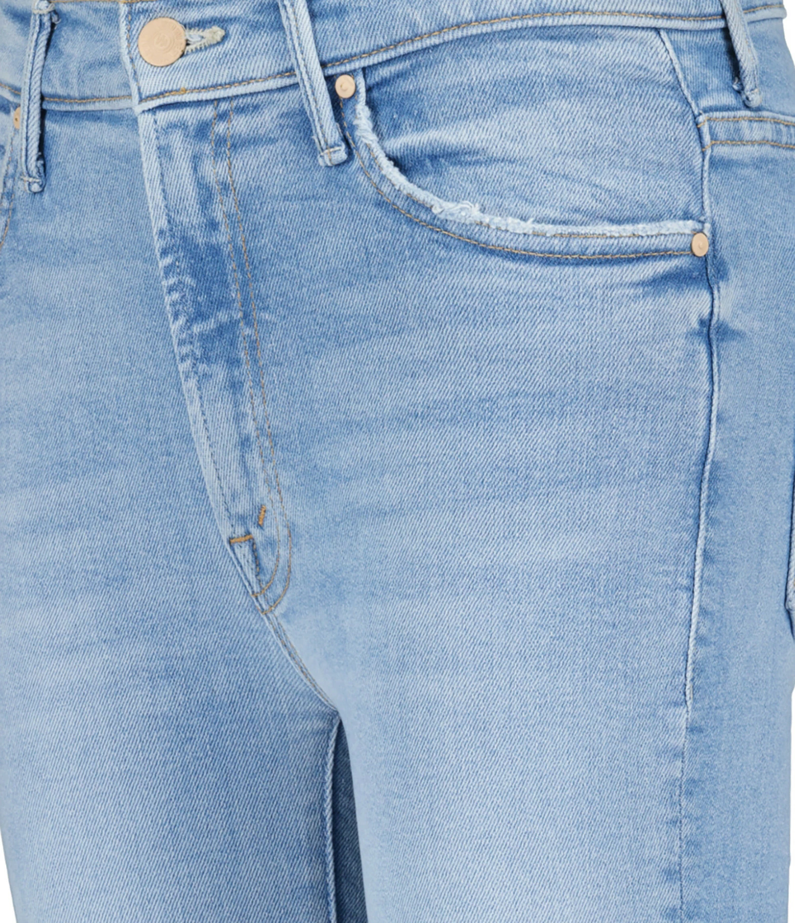 MOTHER Jean The Insider Crop Step Fray Denim Bleu Limited – Image 2