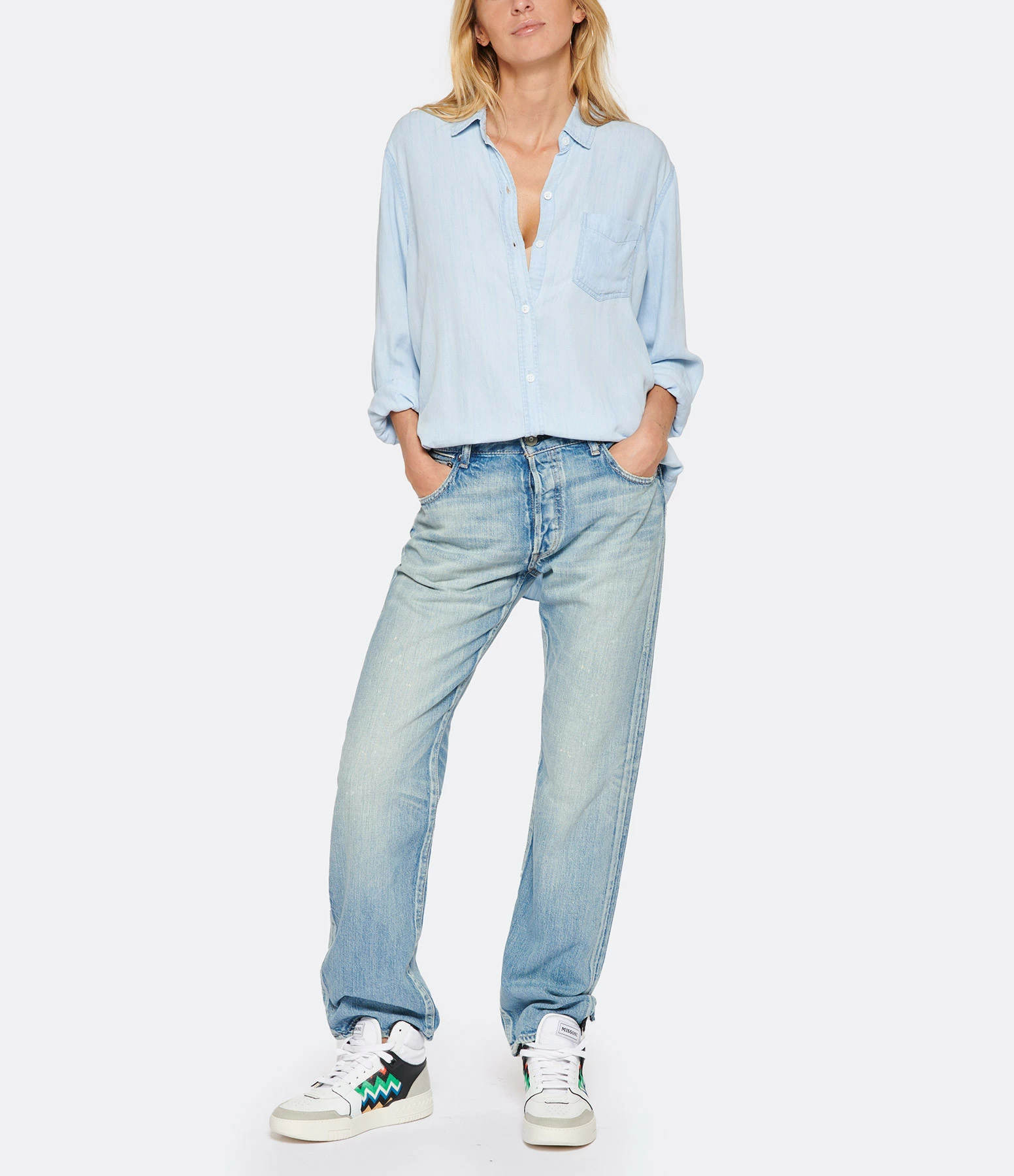 MOUSSY VINTAGE Jean Fanuel Light Oz Straight Denim Bleu – Image 4