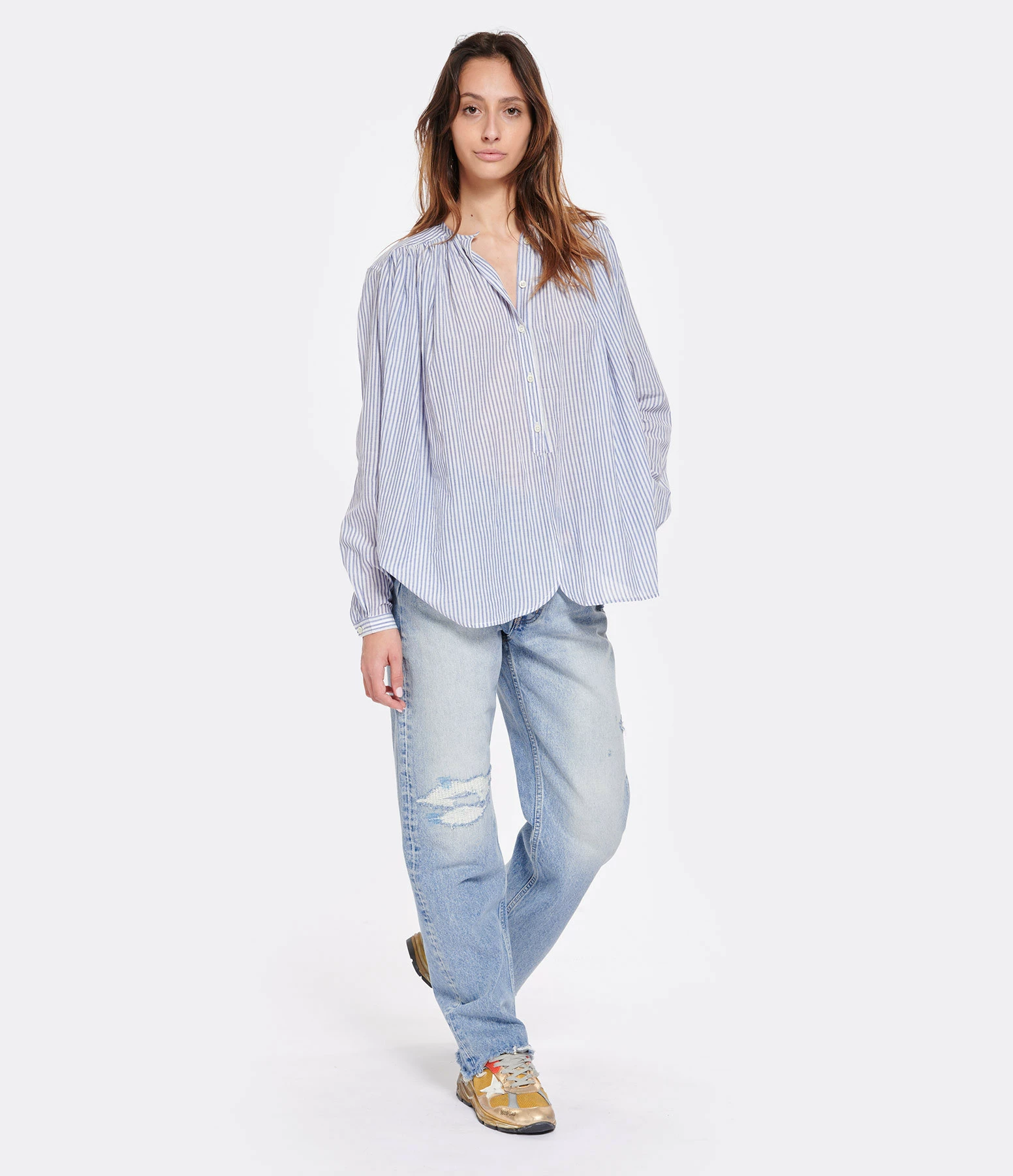MOUSSY VINTAGE Jean MV Brighton Wide Straight Denim Bleu Clair – Image 3