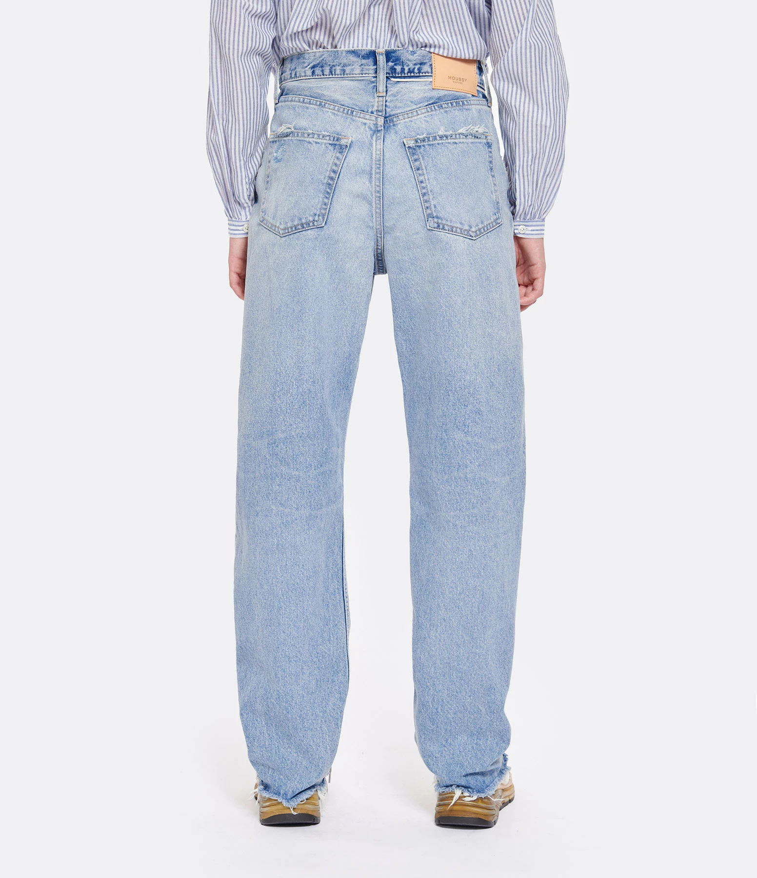 MOUSSY VINTAGE Jean MV Brighton Wide Straight Denim Bleu Clair – Image 5