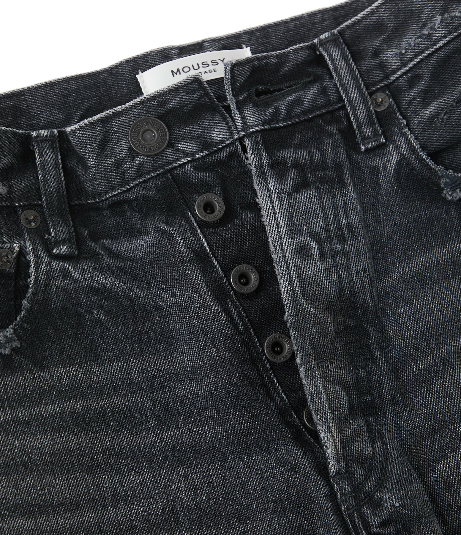 MOUSSY VINTAGE Jean Ashleys Wide Straight Denim Noir – Image 3