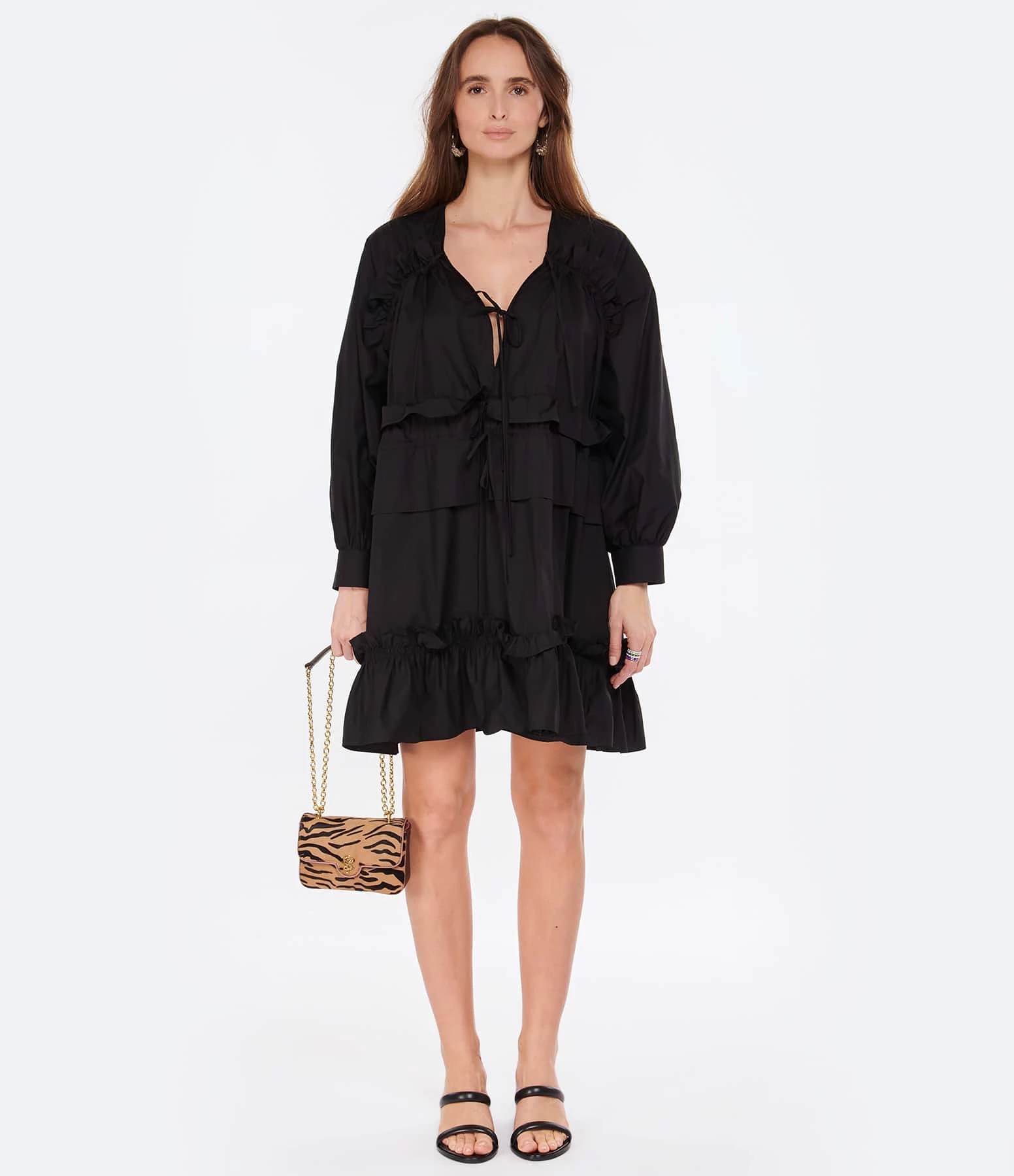 MSGM Robe Coton Noir – Image 3