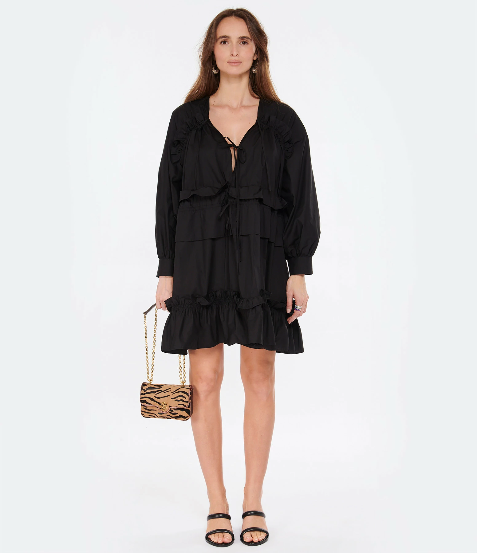 MSGM Robe Coton Noir – Image 3