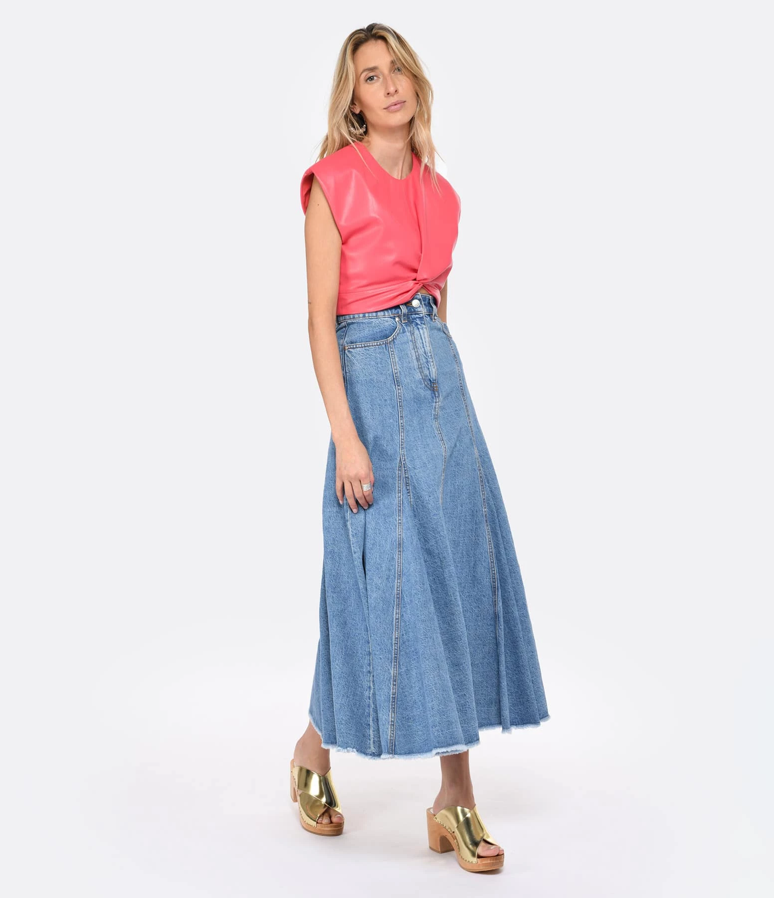MSGM Jupe Coton Bleu 5 MSGM Jupe Coton Bleu – Image 3