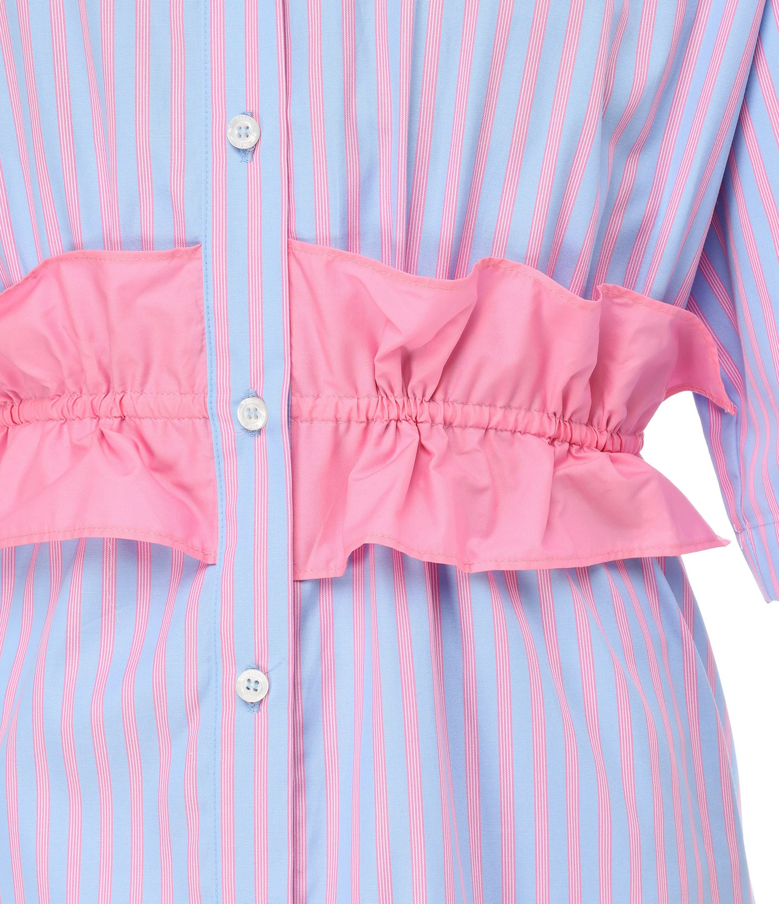 MSGM Robe Coton Bleu Rayures – Image 2