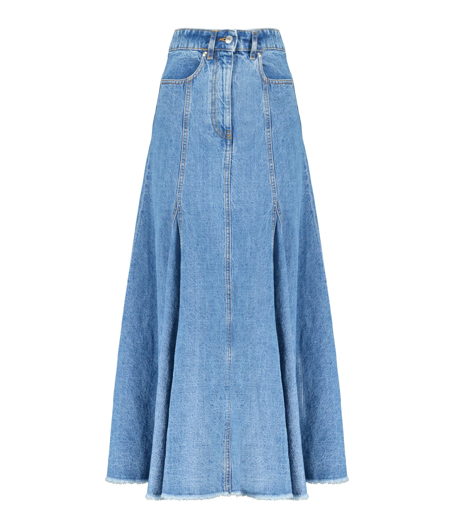 MSGM Jupe Coton Bleu 3 MSGM Jupe Coton Bleu