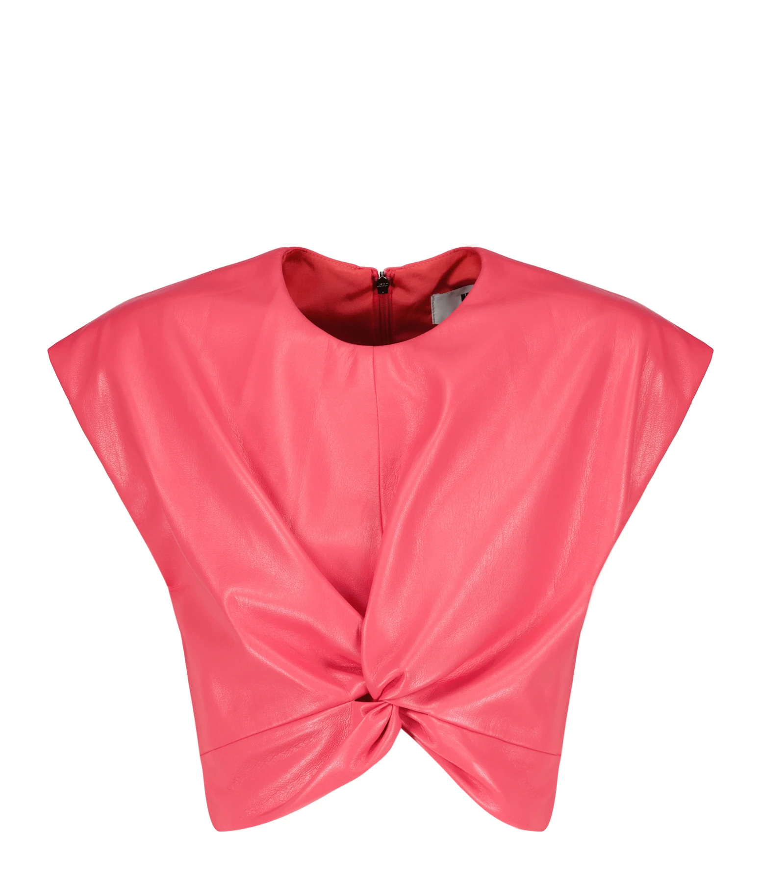 MSGM Top Rose Vif Simili Cuir