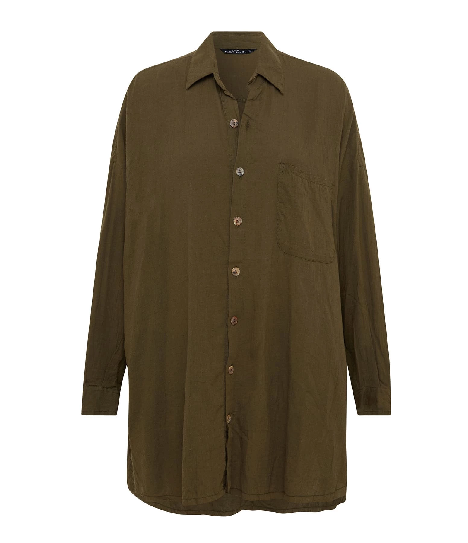 MAISON SAINT JULIEN Robe Mykonos Coton Kaki