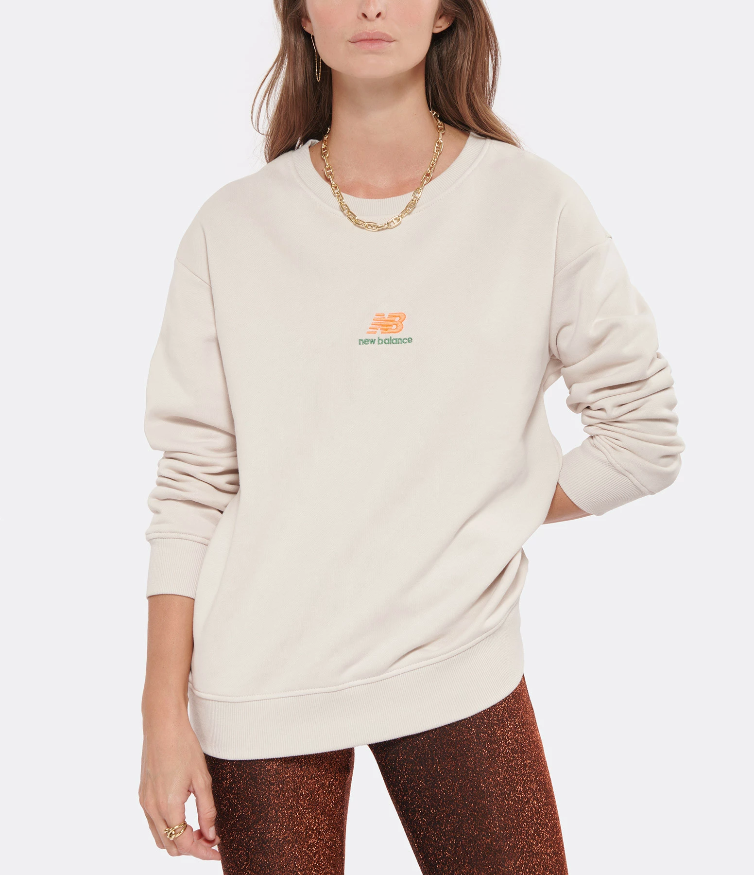 New Balance Sweatshirt NB Athletics Kim Van Vuuren Crew Coton Moonbeam – Image 4