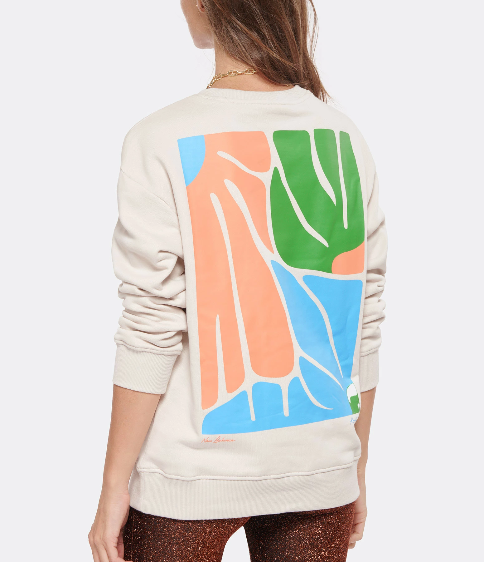 New Balance Sweatshirt NB Athletics Kim Van Vuuren Crew Coton Moonbeam – Image 5