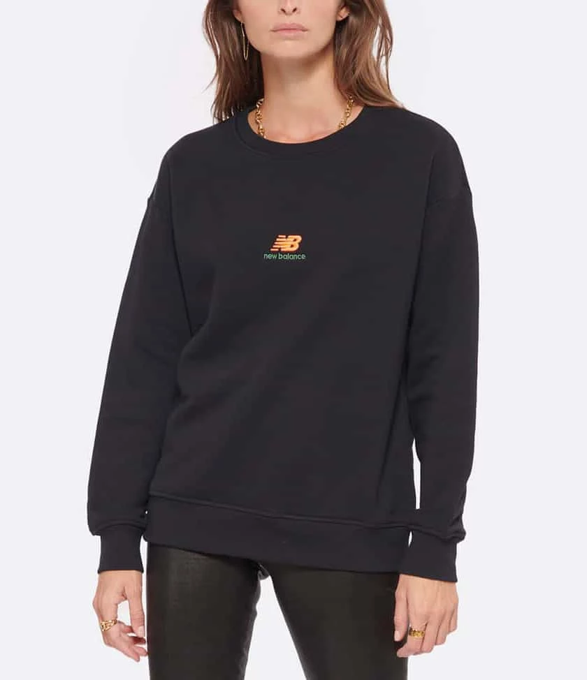New Balance Sweatshirt NB Athletics Kim Van Vuuren Crew Coton Noir – Image 5