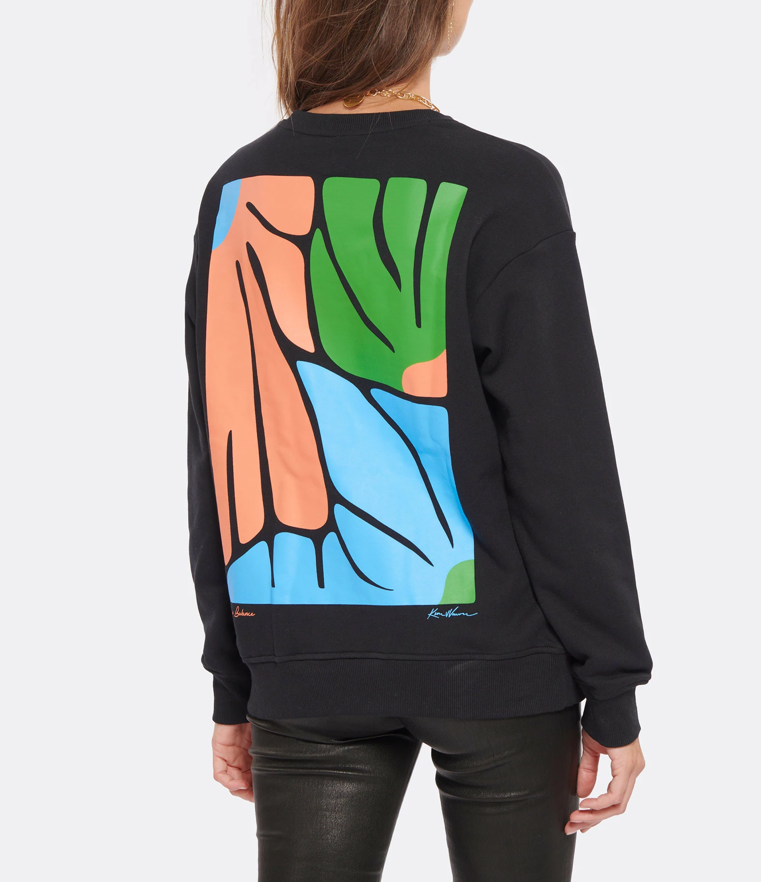 New Balance Sweatshirt NB Athletics Kim Van Vuuren Crew Coton Noir – Image 4