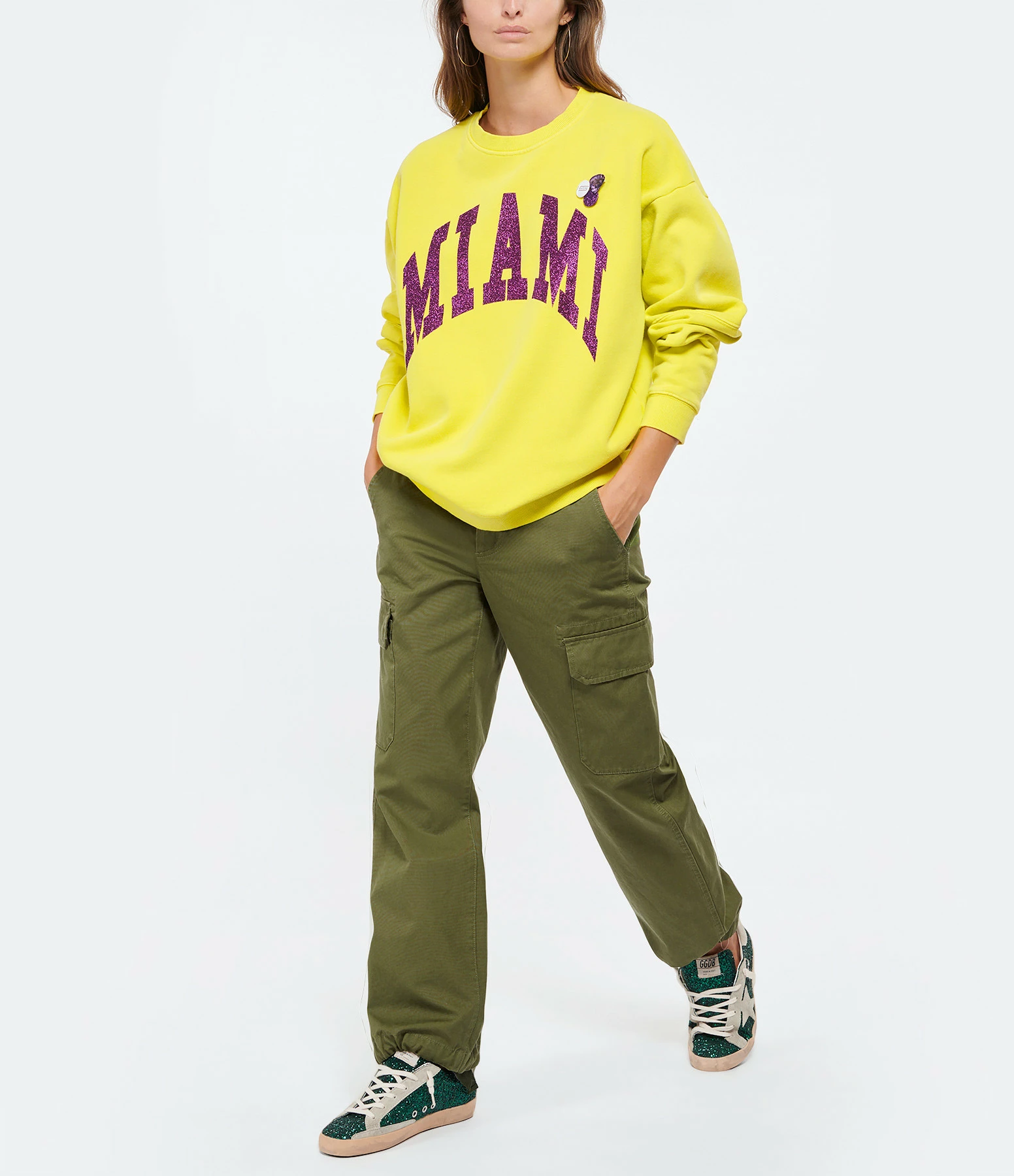 NEWTONE Sweatshirt Roller City Coton Jaune Sun – Image 3