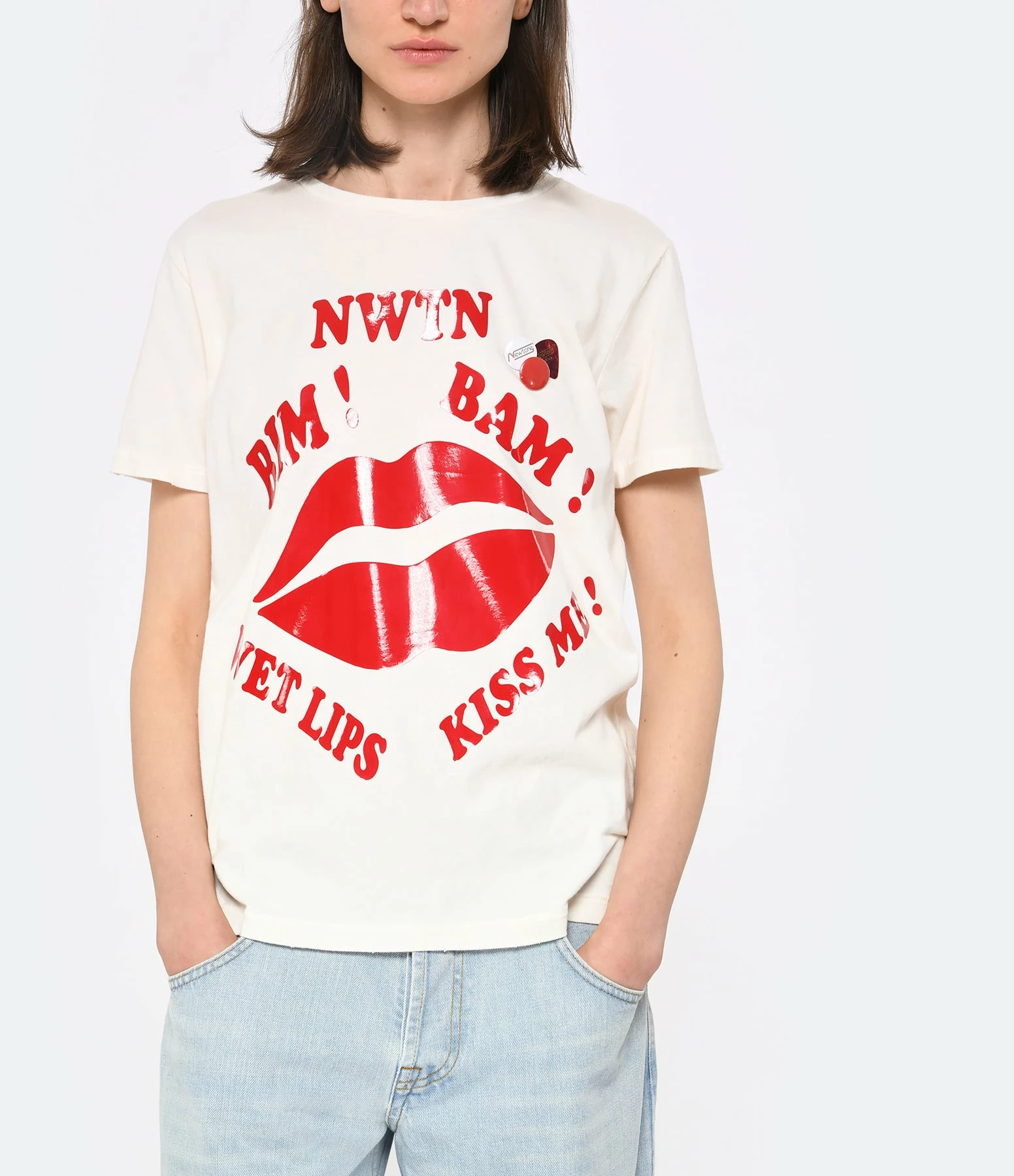 NEWTONE Tee-shirt Starlight Wet Lips Coton Naturel – Image 2