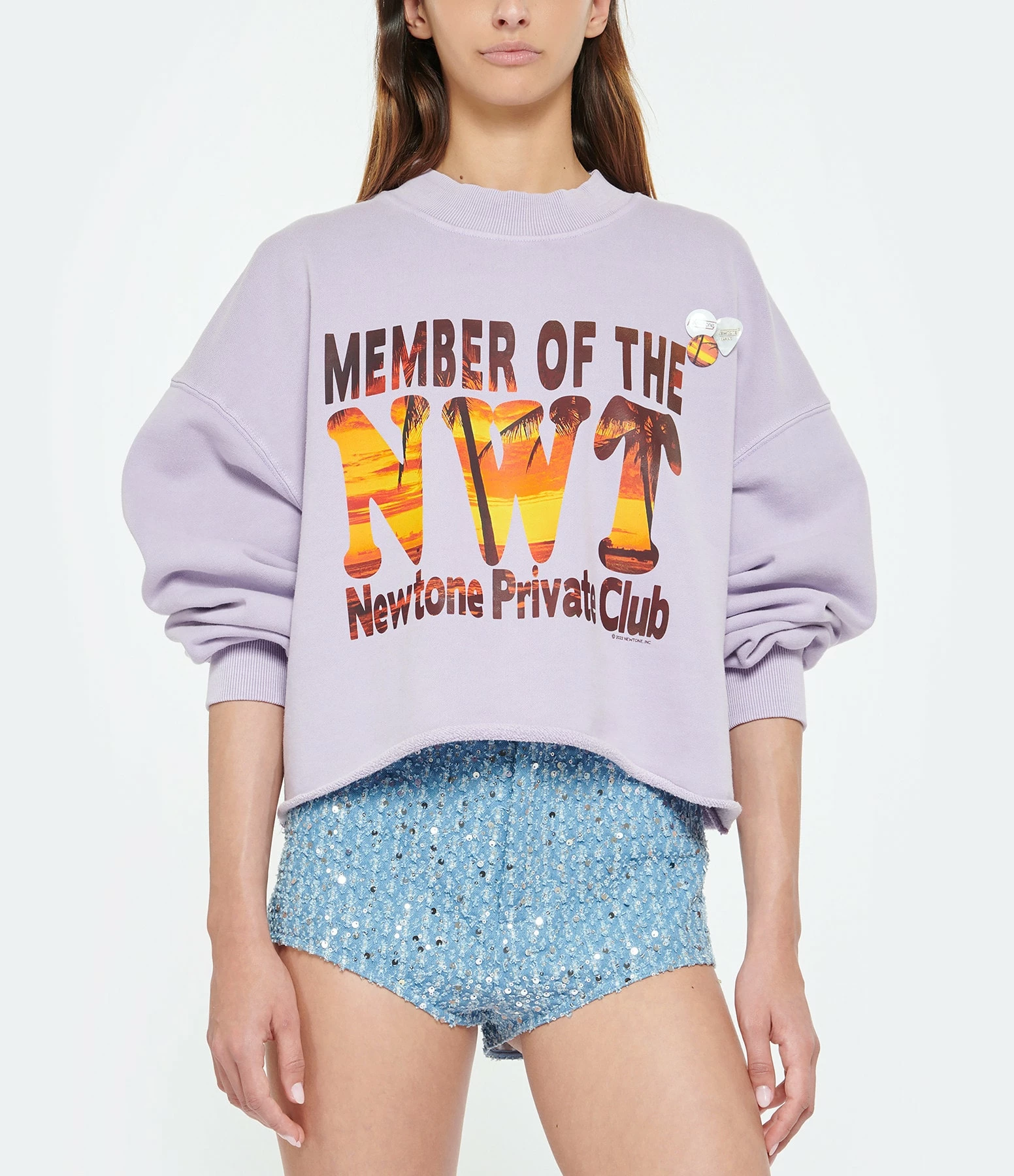NEWTONE Sweatshirt Porter Sunset Coton Lilas 4 NEWTONE Sweatshirt Porter Sunset Coton Lilas – Image 2
