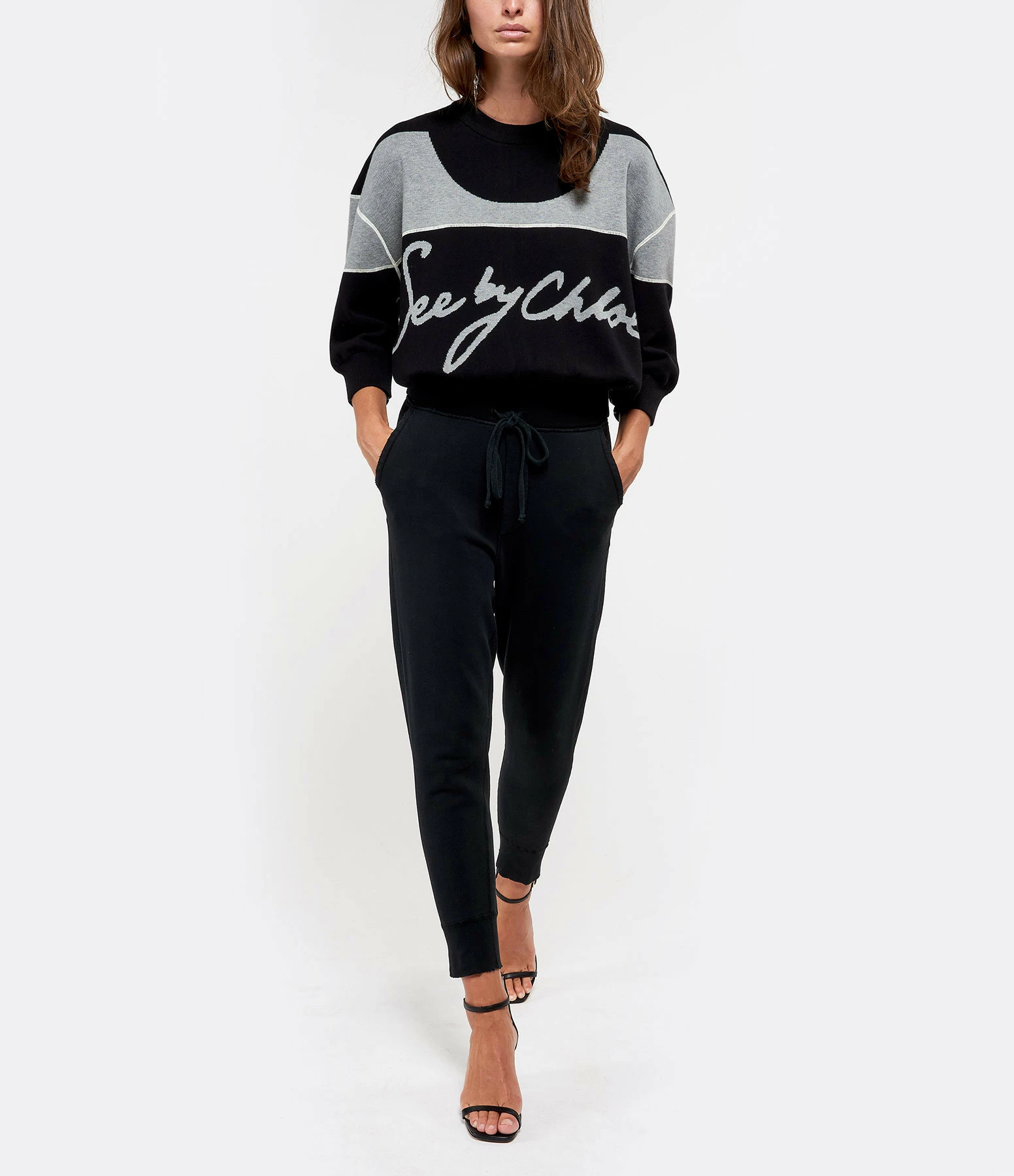 NILI LOTAN Jogging Nolan Coton Noir Délavé – Image 7