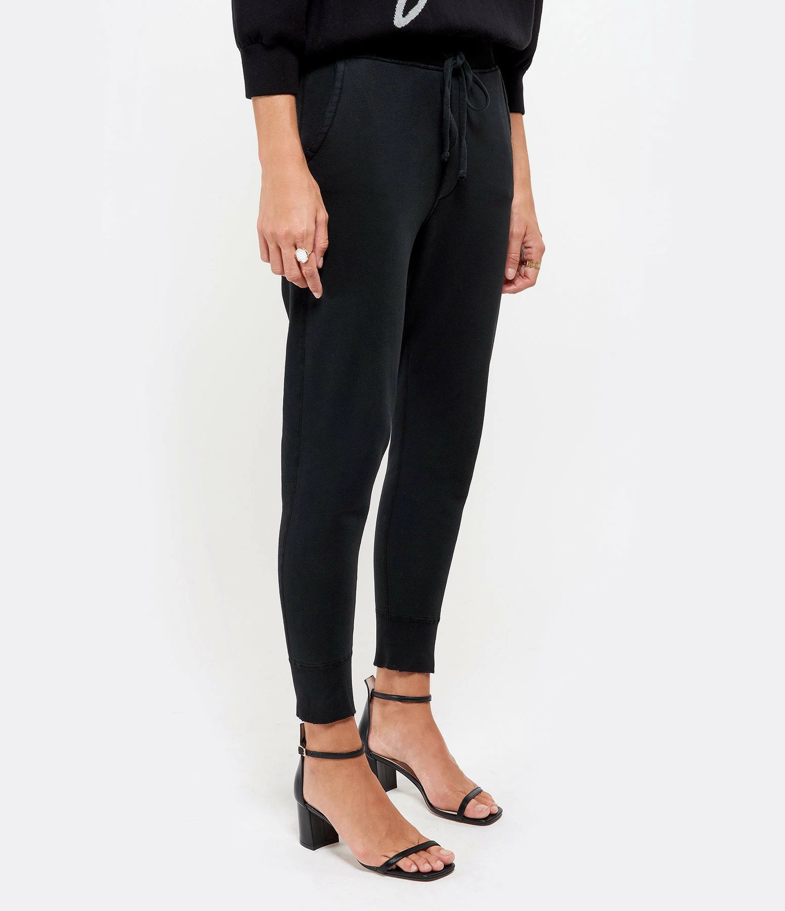 NILI LOTAN Jogging Nolan Coton Noir Délavé – Image 4