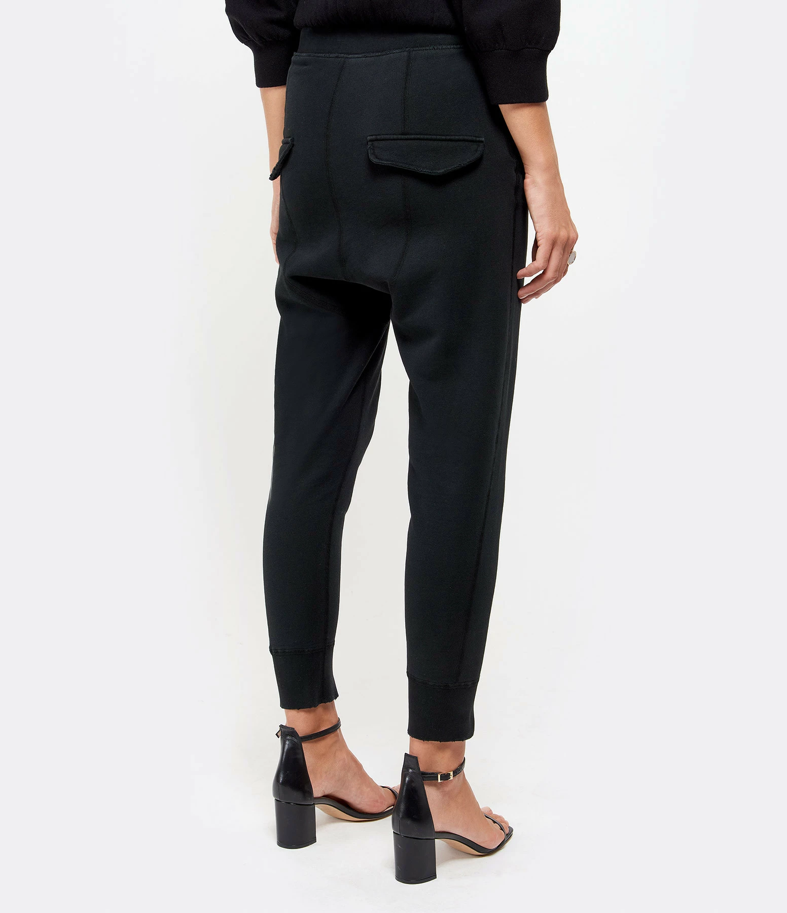 NILI LOTAN Jogging Nolan Coton Noir Délavé – Image 5