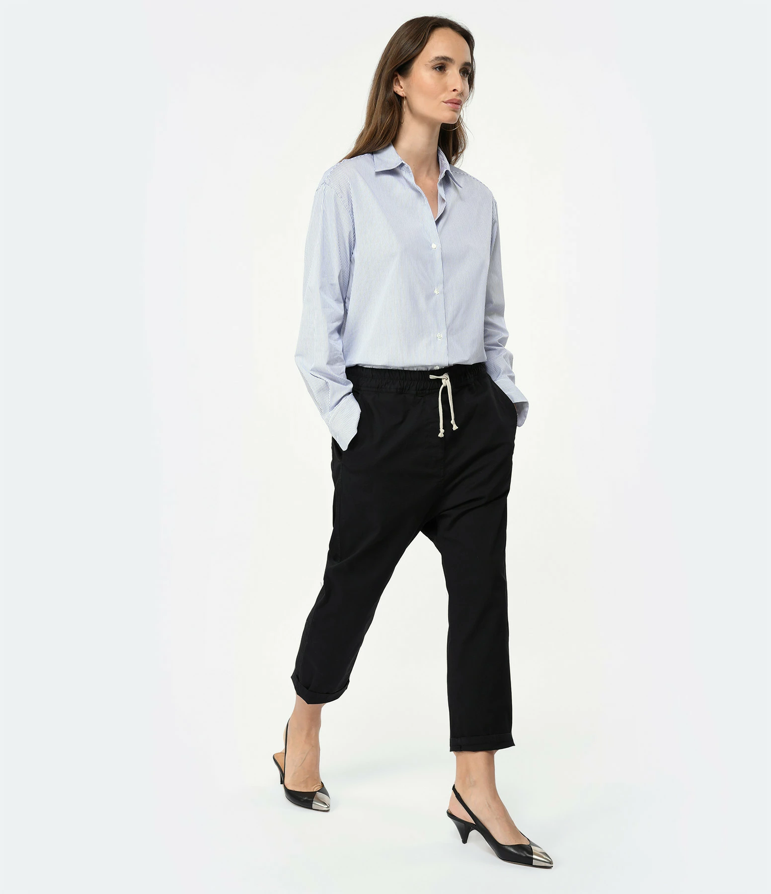 NILI LOTAN Pantalon Casablanca Coton Noir – Image 3