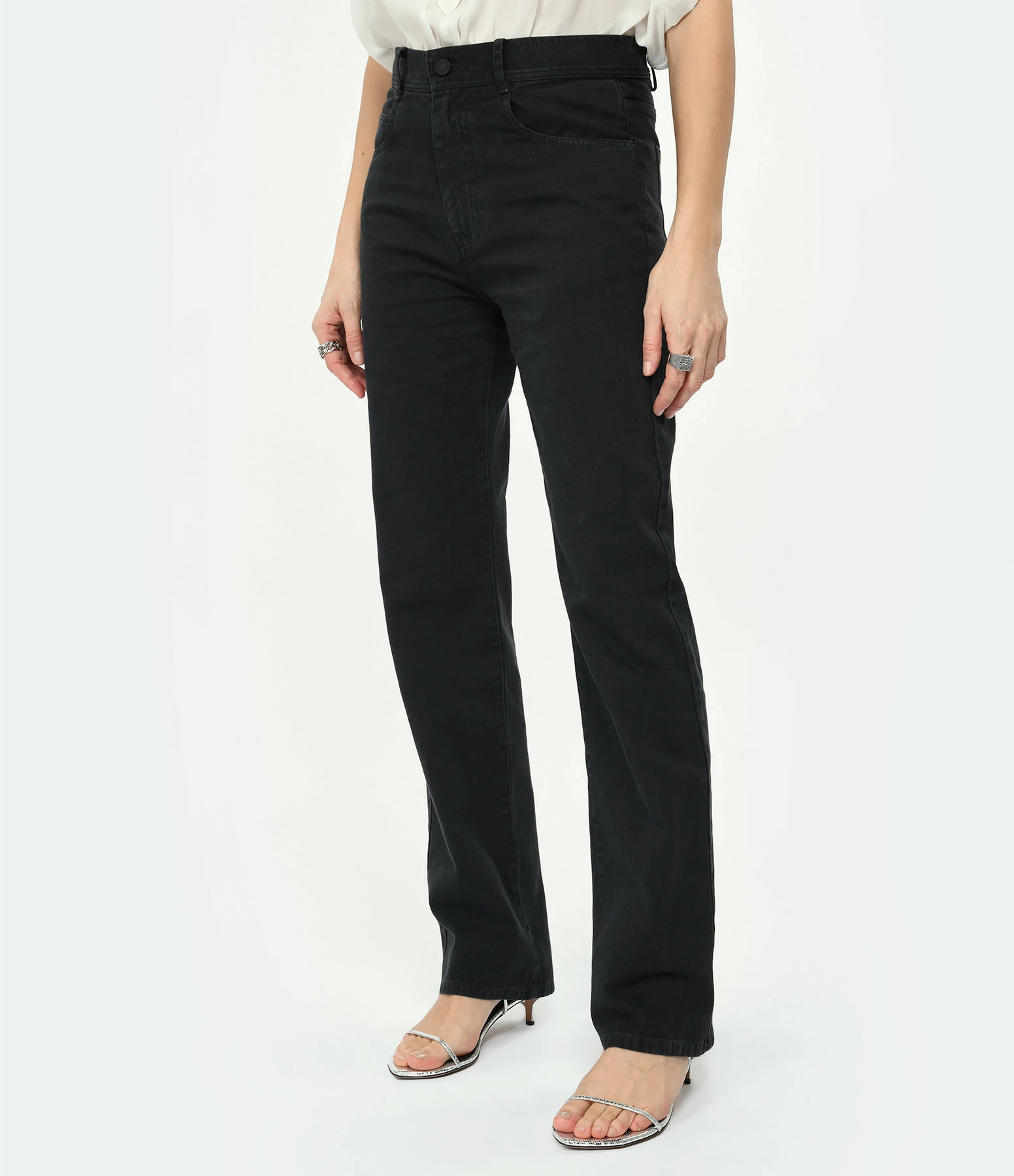 NILI LOTAN Pantalon Smith Coton Charbon – Image 4