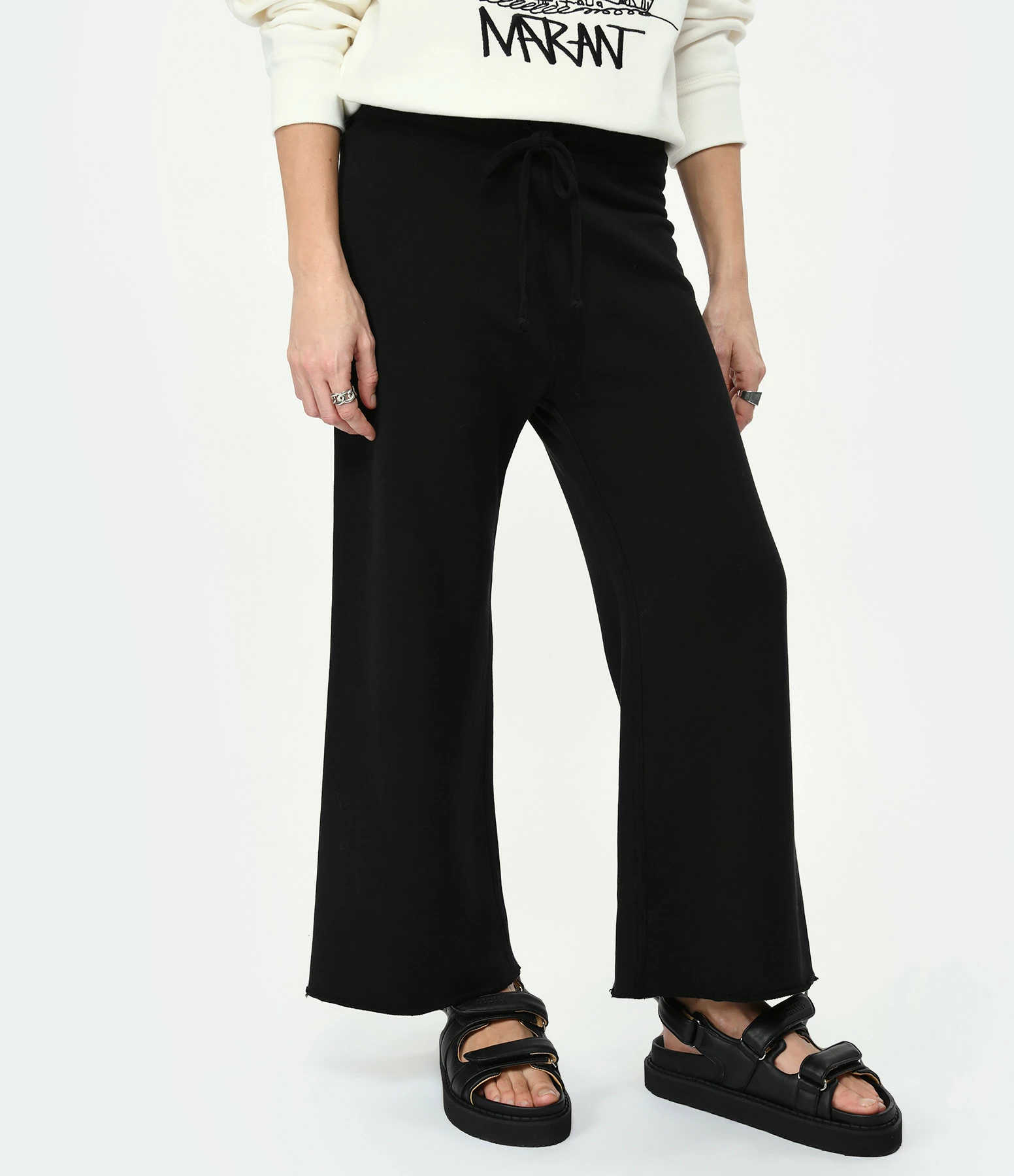 NILI LOTAN Jogging Kiki Coton Noir Délavé – Image 4