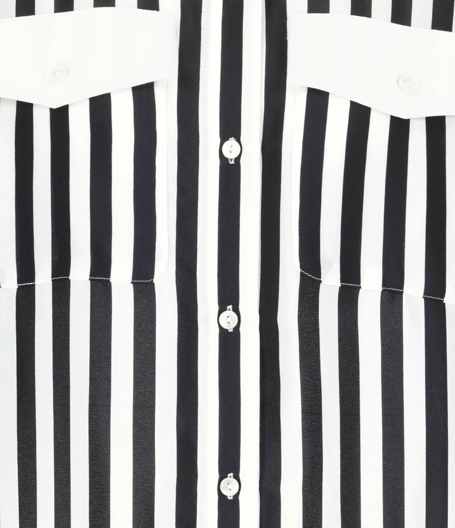 NILI LOTAN Chemise Elsa Soie Rayures Noir Blanc – Image 2