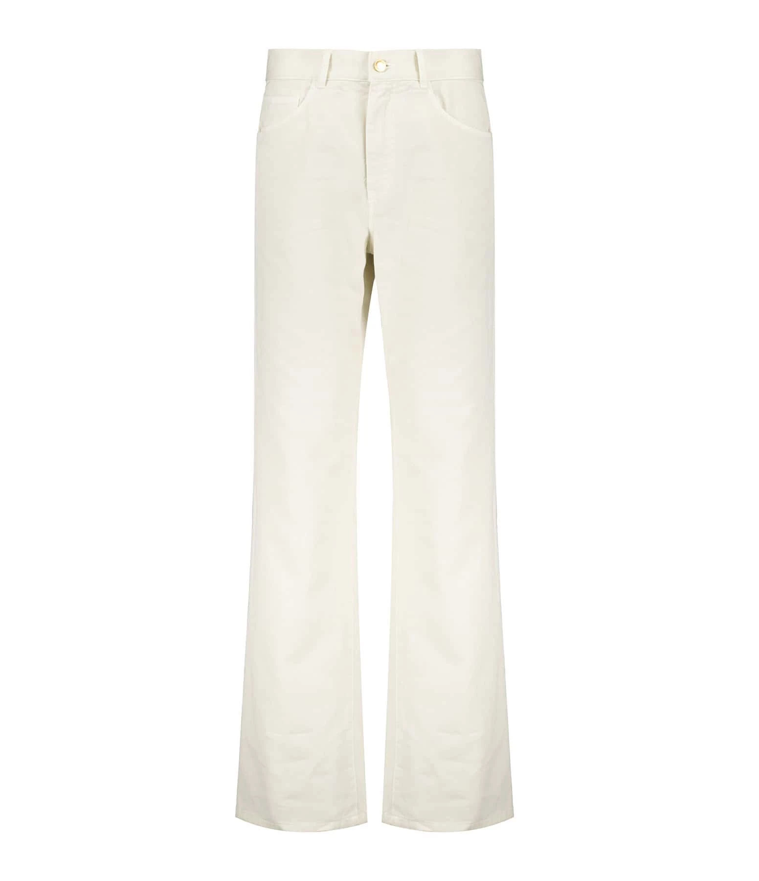 NILI LOTAN Pantalon Mitchell Coton Ecru